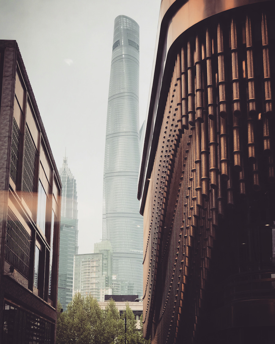 The Moving Building - Shanghai Bund Finance Centre, the golden curtains move throughout the day