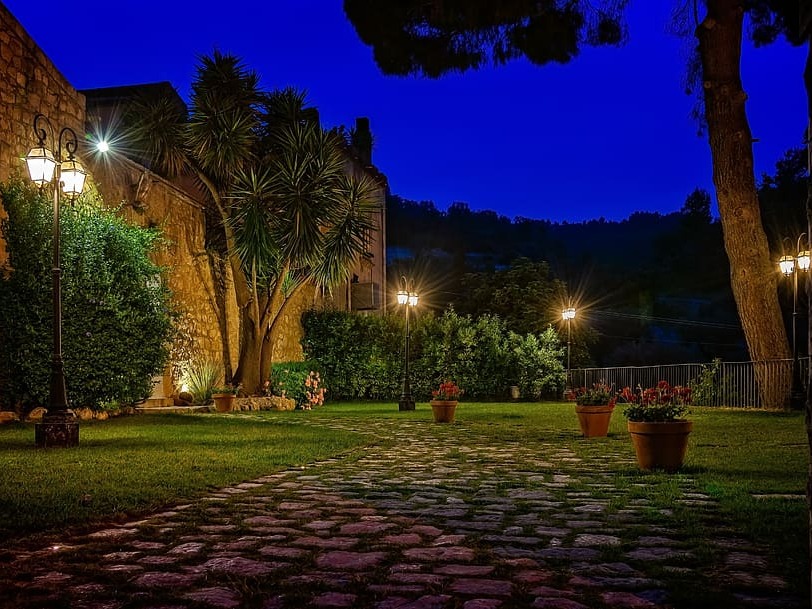 Garden Improvements - use spotlights to highlight features and downlighting for patios and paths