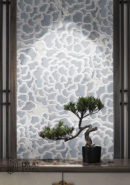 3D Waterjet Mosaic Flower Feeling