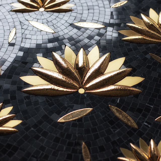 3D Waterjet Mosaic Royal Golden Flower