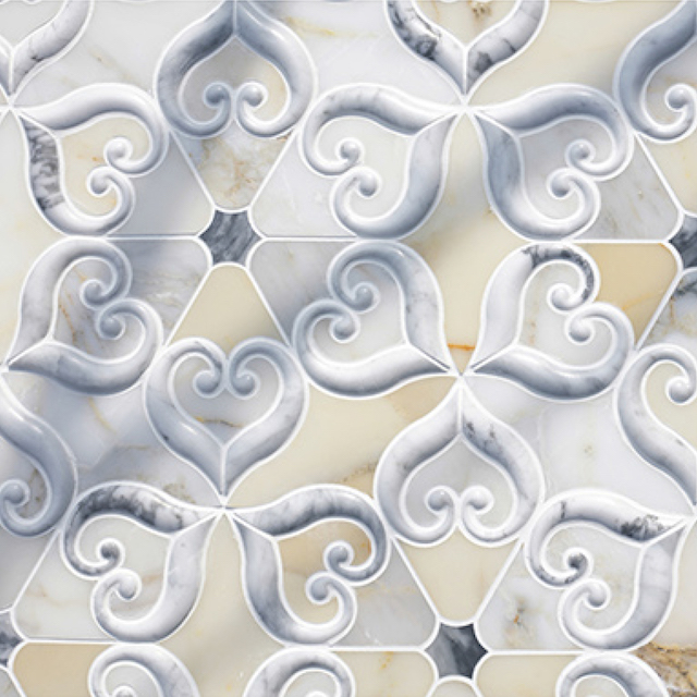 3D Waterjet Mosaic Three Stars